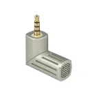 DeLock Condenser Microphone Uni-Directional for Smartphone / Tablet 3.5 mm 4 Pin Stereo Jack 90° angleable Silver