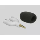 DeLock Condenser Microphone Uni-Directional for Smartphone / Tablet 3.5 mm 4 Pin Stereo Jack 90° angleable Silver