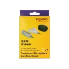 DeLock Condenser Microphone Uni-Directional for Smartphone / Tablet 3.5 mm 4 Pin Stereo Jack 90° angleable Silver