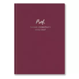   Tanári zsebkönyv TOPTIMER Prof PU műbőrborító A/5 heti 150x210 mm Málna 2026-2027