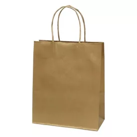   Dísztasak CREATIVE Classic Simple M 22x25x10 cm kraft egyszínű arany sodort füles
