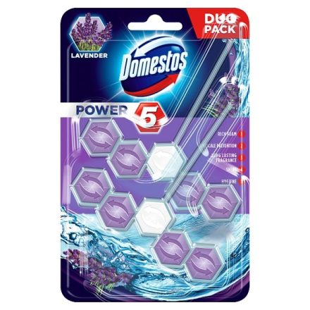 Toalett öblítő DOMESTOS Power5 Lavender Duo Pack 2x55 g