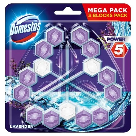 Toalett öblítő DOMESTOS Power5 Lavender Mega Pack 3x55 g