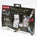 Folyékony kréta UNI PWE-5M Karácsonyi kiadás Tradicionális színek 4 darabos