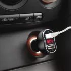 M.N.C Car Charger + Voltage meter Black