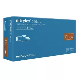   Gumikesztyű egyszer használatos nitril púdermentes kék XL 10 100 darabos