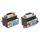 DeLock D-Sub 9 pin male > female 90° angled Nut and Screw changeable Adapter
