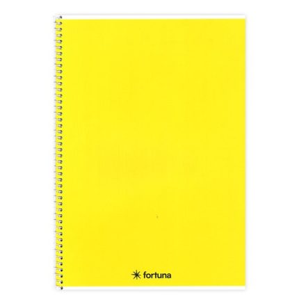 Spirálfüzet vonalas FORTUNA Monocolor A/5 70 lapos sárga