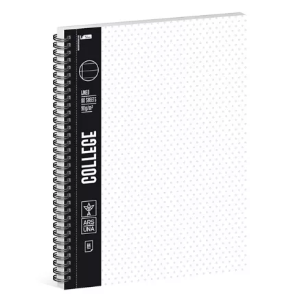 Spirálfüzet vonalas ARS UNA College A/4 80 lapos fehér