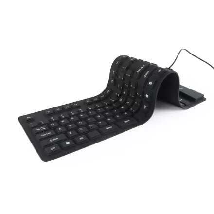 Gembird KB-109F-B Flexible Keyboard & OTG adapter Black US