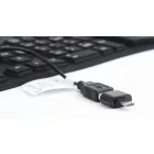 Gembird KB-109F-B Flexible Keyboard & OTG adapter Black US