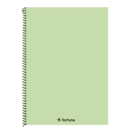 Spirálfüzet kockás FORTUNA Monocolor A/4 70 lapos pasztell zöld