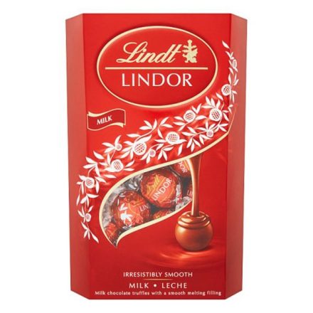 Csokoládé LINDT Lindor Milk tejcsokoládé golyók díszdobozban 337g