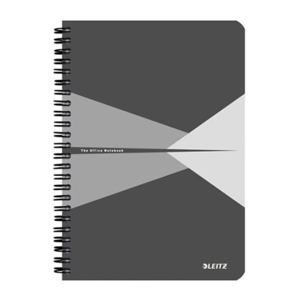 Spirálfüzet vonalas LEITZ Office A/5 90 lapos karton borítóval szürke