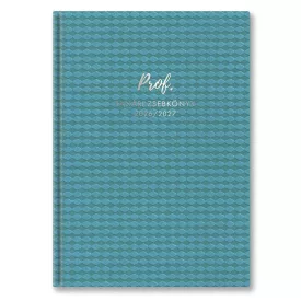   Tanári zsebkönyv TOPTIMER Prof PU műbőrborító A/5 heti 145x205 mm Türkiz 2026-2027