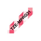 Brother TZe-MPRG31 laminált P-touch szalag (12mm) Black on Red Checkered - 4m
