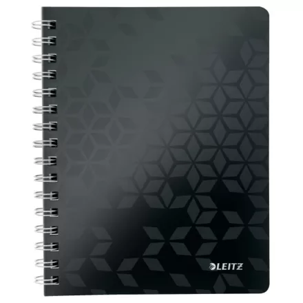 Spirálfüzet kockás LEITZ Wow A/5 80 lapos fekete