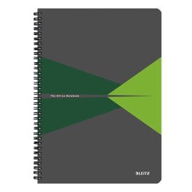   Spirálfüzet vonalas LEITZ Office A/5 90 lapos PP borítóval zöld