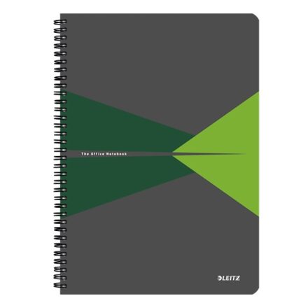 Spirálfüzet vonalas LEITZ Office A/5 90 lapos PP borítóval zöld