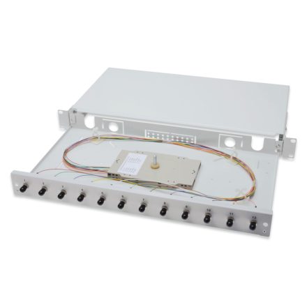 Digitus FO splice box, 1U, equipped, 12x LC DX, OM4