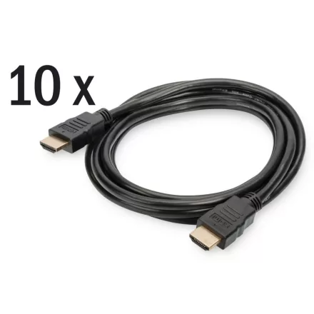 Assmann HDMI High Speed connection cable, type A 2m Black (10-pack)