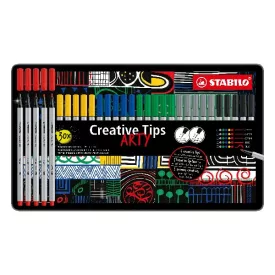   Flictoll STABILO Cretive Tips Arty Classic fémdobozos 30 darabos készlet