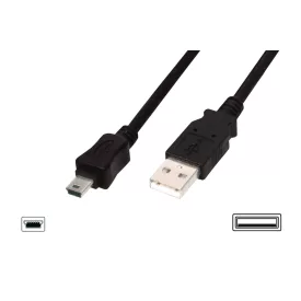   Assmann USB 2.0 connection cable, type  A - mini B (5pin) 1m Black