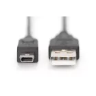 Assmann USB 2.0 connection cable, type  A - mini B (5pin) 3m Black
