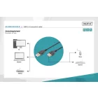 Assmann USB 2.0 connection cable, type  A - mini B (5pin) 3m Black