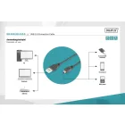 Assmann USB 2.0 connection cable, type  A - mini B (5pin) 3m Black
