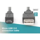 Assmann USB connection cable, type  A - microUSB 1,8m Black