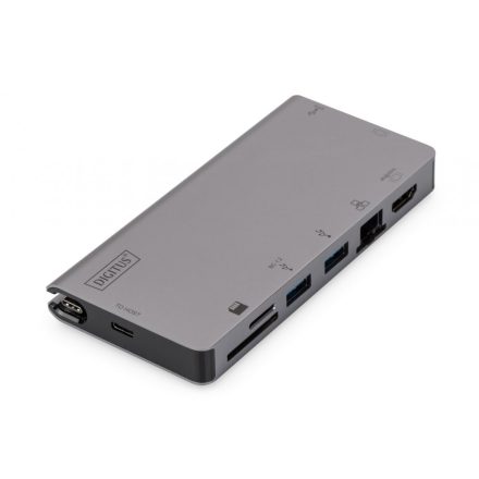 Digitus USB-C Multiport Travel Dock, 8 Port, gray
