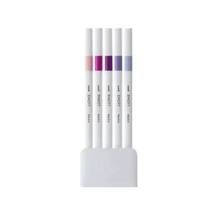 Tűfilc UNI EMOTT 5 darabos készlet 0,4mm (babarózsaszín, pink, mályva, lila, tengeri köd)