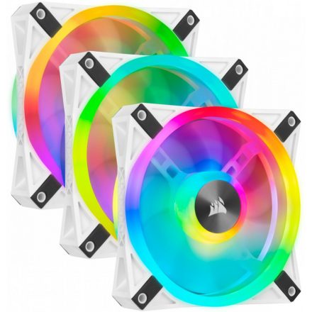 Corsair iCUE QL120 RGB PWM White Triple Fan Kit with Lighting Node