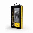 Gembird CC-USB2B-AMCM-1M-BW Premium cotton braided Type-C USB charging and data cable 1m Black/White