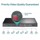 TP-Link TL-SL1218P 16Port 10/100 Mbps + 2Port Gigabit Rackmount Switch with 16Port PoE+