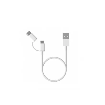 Xiaomi Mi 2 in 1 USB cable microUSB/USB Type-C 0,3m White