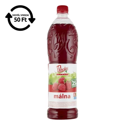 Szörp PÖLÖSKEI Syrup Málna cukorral és édesítőszerrel 25% gyümölcstartalommal 1L DRS