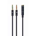 Gembird CCA-418M 3.5 mm 4-pin socket to 2 x 3.5 mm stereo plug adapter cable 0,2 m Black