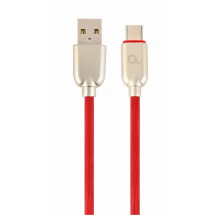 Gembird CC-USB2R-AMCM-2M-R Premium rubber Type-C USB charging and data cable 2 m Red