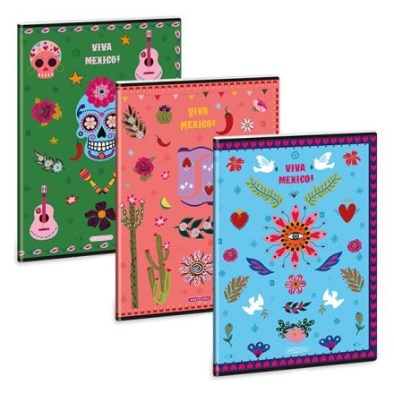 Füzet vonalas ARS UNA A/4 40 lapos Extra kapcsos Viva Mexico