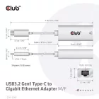 Club3D USB3.2 Gen1 Type-C to Gigabit Ethernet Adapter White