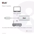 Club3D USB3.2 Gen1 Type-C to Gigabit Ethernet Adapter White