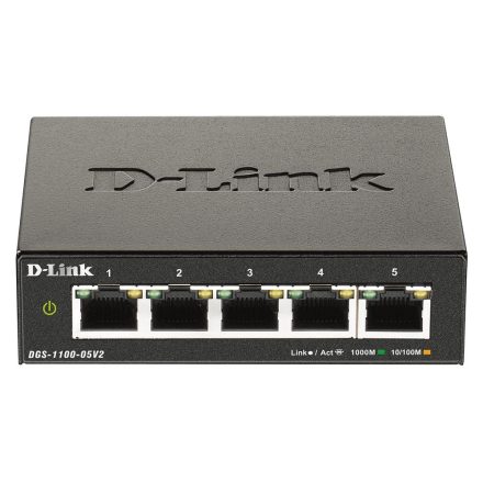 D-Link DGS-1100-05V2 5-Port Gigabit Smart Managed Switch