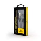 Gembird CC-USB2B-AMmBM-1M-WB2 Premium cotton braided microUSB charging and data cable 1m Space Grey/White