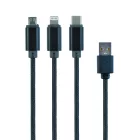 Gembird CC-USB2-AM31-1M-G USB 3-in-1 Charging cable 1m Black