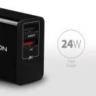 AXAGON ACU-QS24 QC3.0 + 5V-1.2A Wall Charger Black