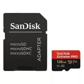   Memóriakártya SANDISK microSDXC Extreme PRO U3 V30 128 GB  + adapter