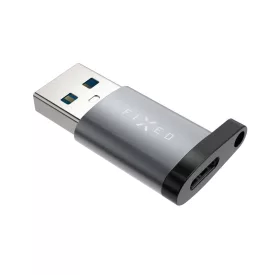 FIXED alumínium USB-C - USB-A adapter szürke