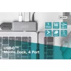 Digitus USB-C Mobile Dock 4 Port Gray